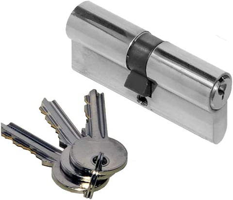 Robustline Cylinder Lock With Both Side Keys High Strength Key Cylinder 90mm, Stainless Steel