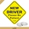 Rubik Magnetic New Driver Car Sign Sticker, New Driver Please Be Patient, Highly Reflective Removable and Reusable, SUV Van Drivers (15x15cm)