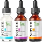 Buy NBL Natural Anti Aging Set with Vitamin C Retinol and Hyaluronic Acid Serum for Anti Wrinkle and Dark Circle Remover All Natural and Moisturizing (3 x 30 ML) in UAE