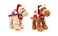 Bundle - Beige camel + Brown camel with Santa hat with Merry Christmas print on red bandana, size 18cm


