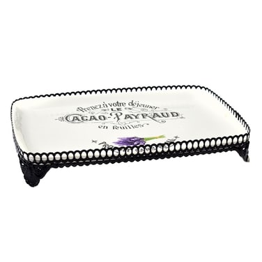 Nurka Rectangle Cake Plate With Stand 21CMX33CM