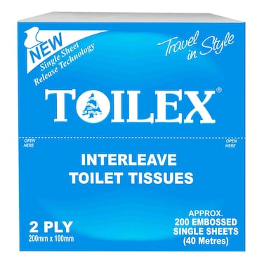 Toilex Interleave Tissue 200 Sheets