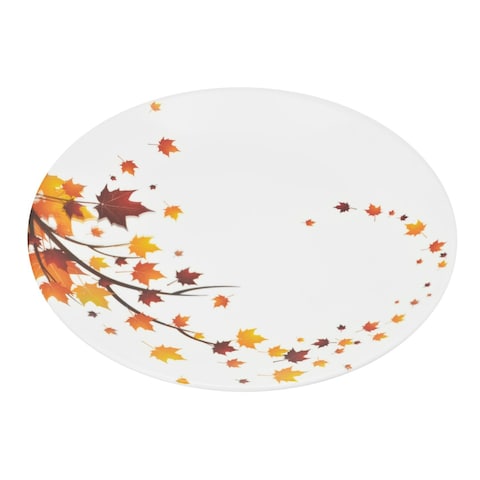 Dinewell Vintage Leave Printed Dinner Plate 26cm