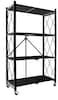 Generic Multi-Shelf Foldable Storage Shelves For Garage Kitchen Home Closet, Metal Wire, Collapsible Organizer Rack On 4'' Wheel Casters, Metal Organizer Wire Rack, Black/White