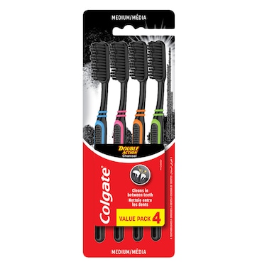 Colgate Double Action Charcoal Toothbrush 4 Pieces