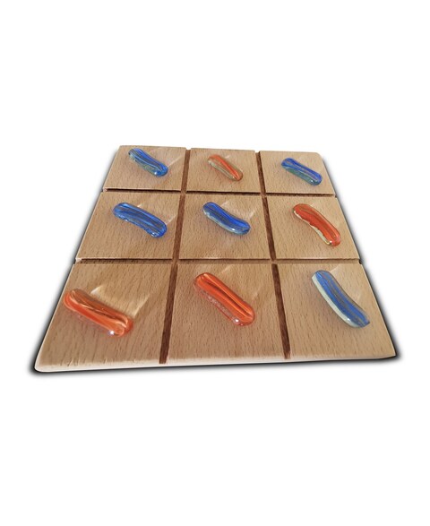 Wooden Tic Tac Toe Game Set, Classic Family Travel Board Game for Kids and Adults, Great for Office, Living Guest Room, Coffee Table D&eacute;cor Game