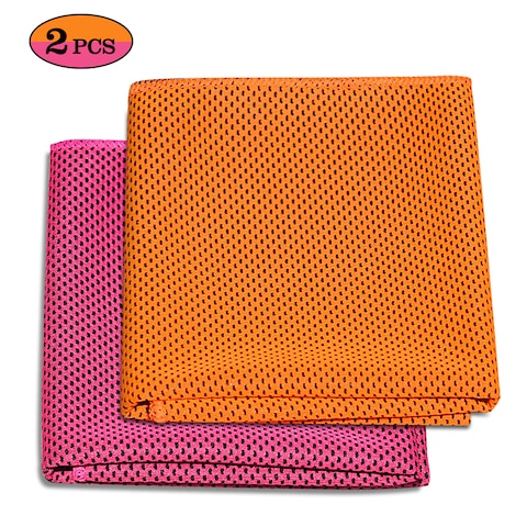 Generic-2 Pack Cooling Towel Soft Breathable Travel Ice Towel for Gym Fitness Workout Yoga Sport Running Camping Hiking