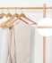 High-Grade Wide Shoulder Wooden Coat Hangers, Natural &ndash; 6 Pack