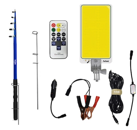 Avion Multifunction Camping Light, Outdoor LED Telescopic Fishing Rod Light With 5M Wire, Camping Lantern Lamp With IR Remote 3 Modes