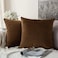 Raafi Brown Color Velvet Cushion Covers ( Set of 2 )