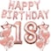 Rose Gold Birthday Party Decoration Happy Birthday Banner Rose Gold and Confetti Balloon Birthday Party Decorations Unique Decorations for 18th 21st 30th 40th 50th Birthday&hellip; (18th Birthday)&hellip;