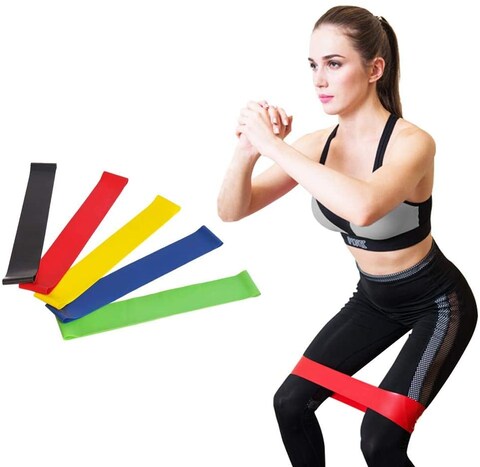 Generic Resistance Bands Set Of 5 Exercise Bands For Stretching, Physical Therapy 10-50Lbs Women Workout Equipment