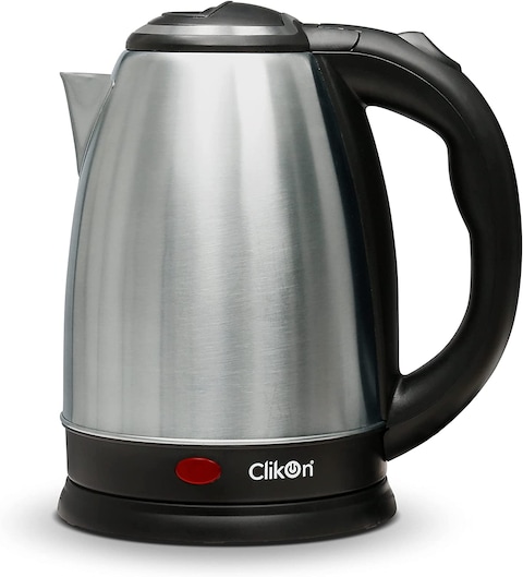 Clikon, 1.8 Liter Stainless Steel Electric Cordless Kettle With 360 Degrees Swivel Base, Power Cord Storage, Auto Cut-Off Function, LED Indicator, 1500 Watt, Silver