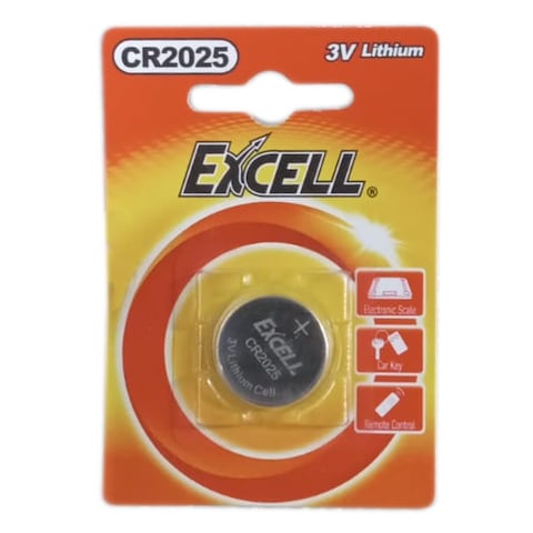 Excell CR2025 Lithium Coin Cell Button Battery 3V 5 Piece