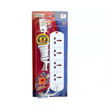Sirocco 4-Way Extension Socket UK904S White 2m