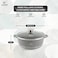 LIFE SMILE Cooking Pot   aluminum Soup Pot With Glass Lid   100% PFOA Free, Fixed Handle   Multi Layer Non-Stick Granite Coating   oven safe &amp; Dishwasher Safe (20CM (2.3 Liters), Gray)