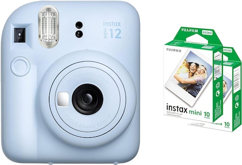 Fujifilm Instax Mini 12 Instant Camera - Pastel Blue + 2 Pack Film