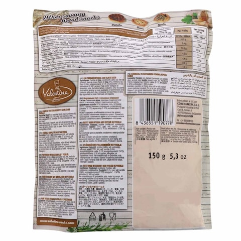 Valentina Whole Wheat With Garlic And Parsley Toasted Bruschetta Baked Bread 150g