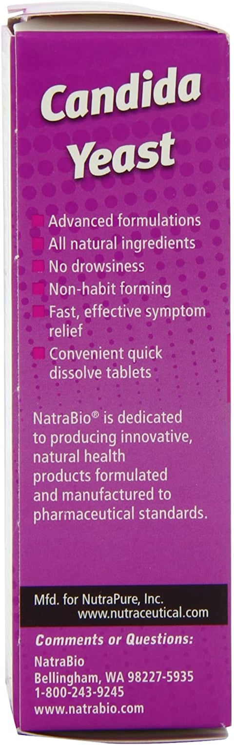 NatraBio, Candida Yeast, 60 Tablets