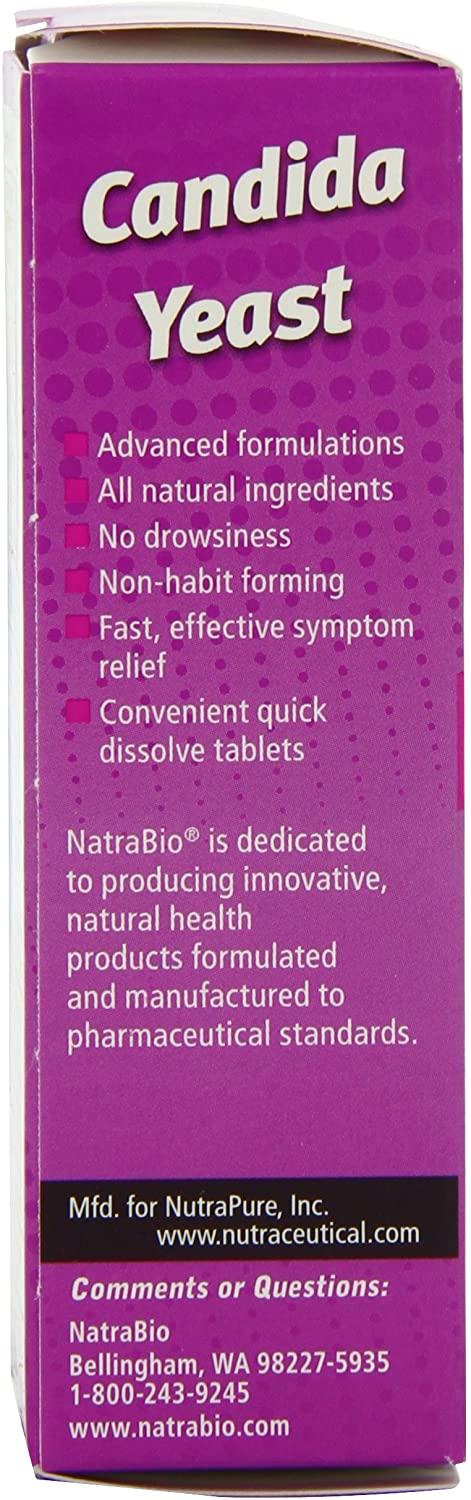 NatraBio, Candida Yeast, 60 Tablets