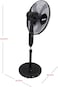 Nobel 16 Inch 90 Degree Oscillation Stand Fan With Multi Speed Function And Dual Frequency, 3 Blades With Air Vortex Technology NF140 Black