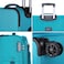 Eminent Unisex Soft Travel Bag Trolley Luggage Set of 3 Polyester Lightweight Expandable 4 Double Spinner Wheeled Suitcase with 3 Digit TSA lock E788 Green