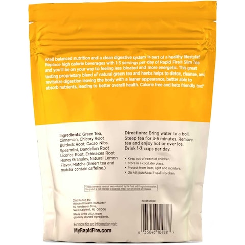 Rapidfire Slimtea 14-Day Herbal Teatox, Blend Of 14 Natural Herbs And Botanicals For Weight Loss Servings