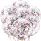 Jmd 20 Pcs Rainbow Confetti Balloons , 12 Inches, For Party, Wedding, Birthday Decoration Party, Air And Helium