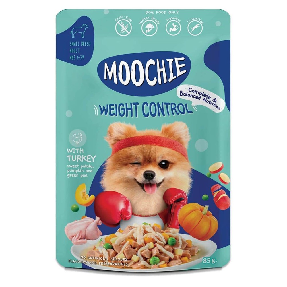 Moochie Dog Food Casserole with Turkey - Weight Control Pouch 12 x 85g