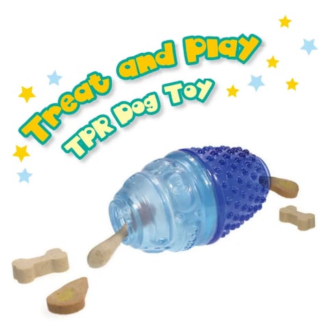 Soleil TR1060 Thermoplastic Treat And Play Corn Dog Chewing Toy Blue