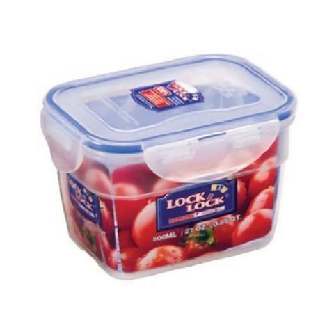 Lock and Lock Rectangular Nestable Food Container with Hook - 800ml - Clear