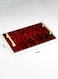 Lowha Decorative Acrylic Serving Tray With Gold Metal Handles And Scribble Design 20x30 cm