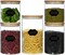1CHASE Borosilicate Glass Jars With Bamboo Lids, Glass Food Storage Jars With Wood Lids For Pantry-5 Pcs Set (1200ml/ 750ml/ 500ml)