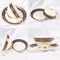 XIANGYU Dinner Set Porcelain Gold, 115pcs tea set; 10&#39;5 flat plate- (12) , 8&#39; soup plate- (12) 8&#39; flat plate- (12), 7&#39;5 flat plate- (12) 6&#39; salad bowl- (12), &#39;tea pot (1set)- (2) Tea cup/Saucer(12set)