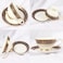 XIANGYU Dinner Set Porcelain Gold, 115pcs tea set; 10'5 flat plate- (12) , 8' soup plate- (12) 8' flat plate- (12), 7'5 flat plate- (12) 6' salad bowl- (12), 'tea pot (1set)- (2) Tea cup/Saucer(12set)