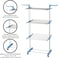Cuisine Art 3-Tier Folding Cloth Drying Rack, Folding Clothes Rail Of Clothes Hanger, Adjustable Stainless Steel Rail with Two Side Foldable Wings for Indoor and Outdoor Use