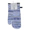 LA Collection 170 GSM Cotton Stripe Printed Oven Mitten Navy 17x32cm