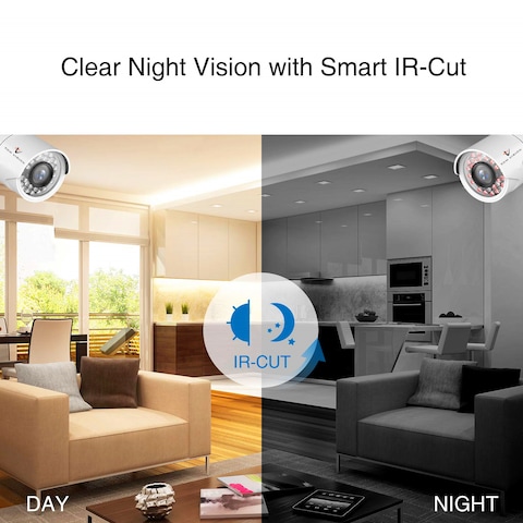 Tomvision - 2Megapixels 4CH Home Security Camera System, Surveillance DVR kit with 2 Dome Camera/Indoor Camera &amp; 2 Bullet Camera/Outdoor Camera (4CH No HDD)