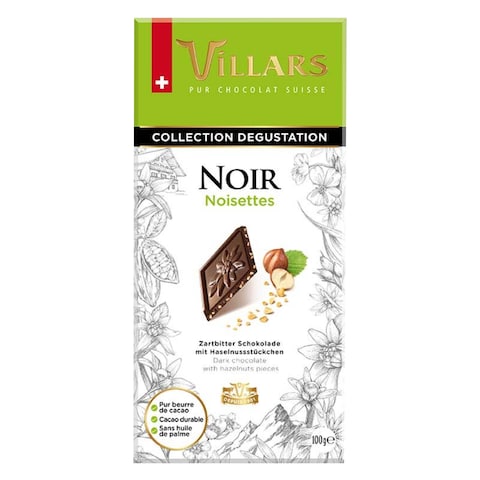 Villars Hazelnut Dark Chocolate Bar 100g