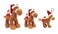 Bundle items - Brown  camel with Santa hat, size 25cm. +
Brown  camel with Santa hat, size 18cm. +
Brown camel with keyring attachment with Santa hat, size 12cm
