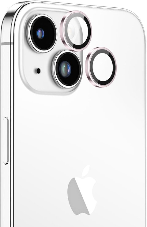 Amazing Thing iPhone 15 and iPhone 15 PLUS Camera Lens Protector Supreme Tempered Glass Aluminum AR Lens Defender - Light Pink
