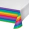 Creative Converting- Rainbow Plastic Table Cover Border Print < >54in X 102in< >Multicolor< >