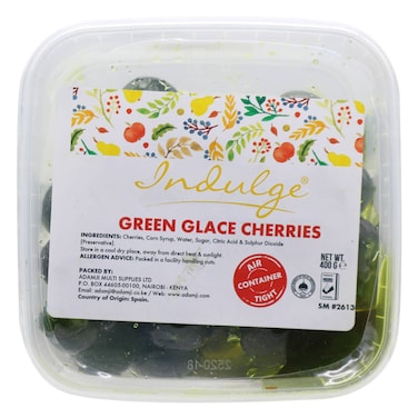 Indulge Green Glace Cherries 400g