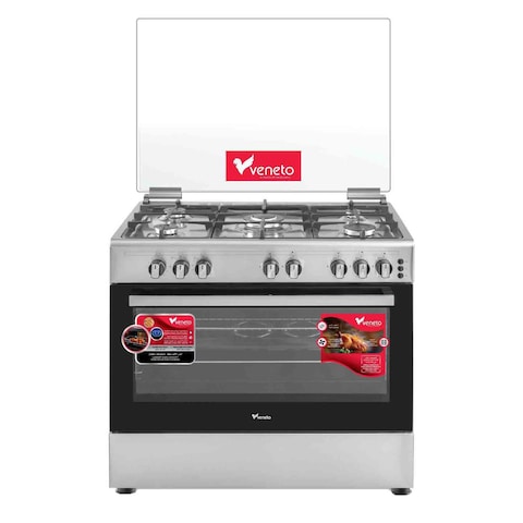 Veneto Gas Cooker C3X96G5VC.VN Silver/Black 90x60cm