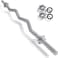 Weight Lift Bar Curved Threaded Chrome Steel Curl Bar with Collars