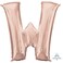 Anagram Letter W Foil Balloon- 33-Inch Size- Rose Gold