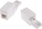 DKURVE&reg; RJ11 Female to BT Male Convertor Socket Adapter, White (1-Pack)