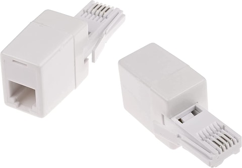 DKURVE&reg; RJ11 Female to BT Male Convertor Socket Adapter, White (1-Pack)