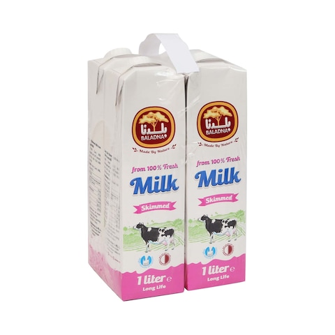 Baladna Long Life Skimmed Milk 1Lx4&#39;s