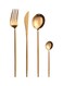 Olliwon 4-Piece Stainless Steel Cutlery Set Gold 16.5x26x3.5centimeter